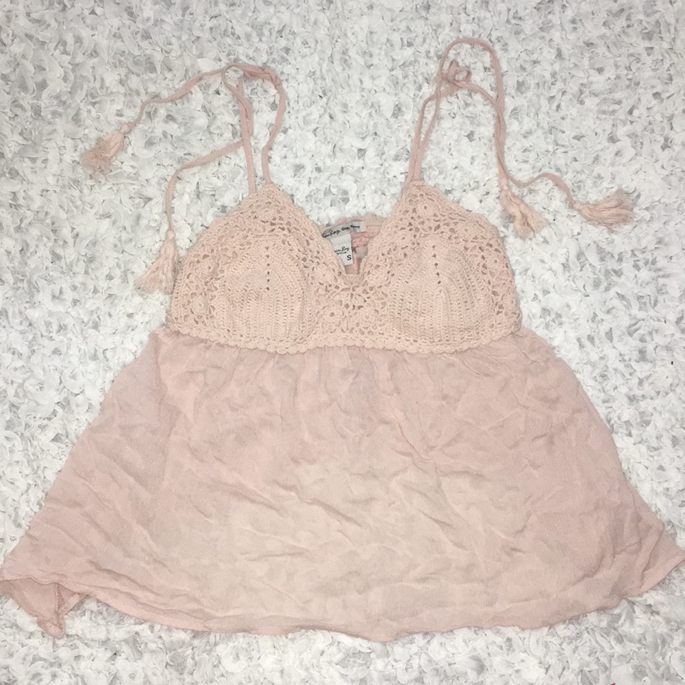 Soft pink flowy top